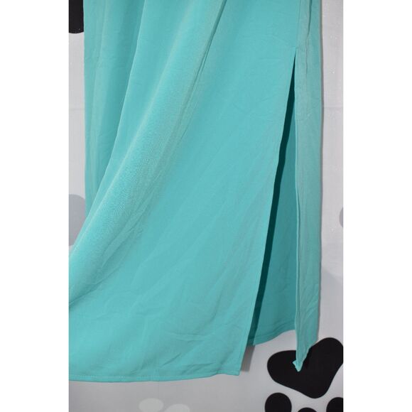 Draper James Short Flutter Sleeve Smocked Waist V Neck Maxi Dress Mint XSmall - Picture 4 of 9